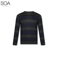 Superfine wool men sweater casual striped plain sweater pullover knitwear sweater